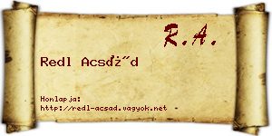Redl Acsád névjegykártya